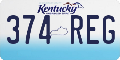KY license plate 374REG