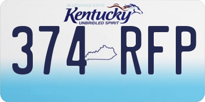 KY license plate 374RFP