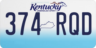 KY license plate 374RQD
