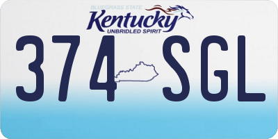 KY license plate 374SGL