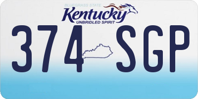 KY license plate 374SGP