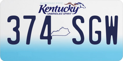 KY license plate 374SGW