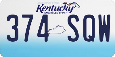 KY license plate 374SQW