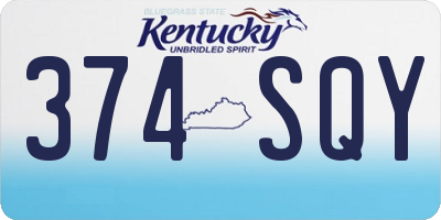 KY license plate 374SQY
