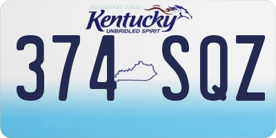 KY license plate 374SQZ