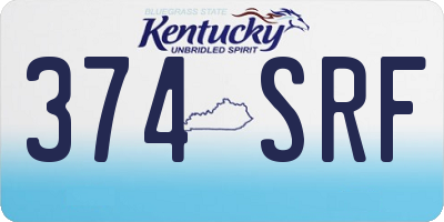 KY license plate 374SRF