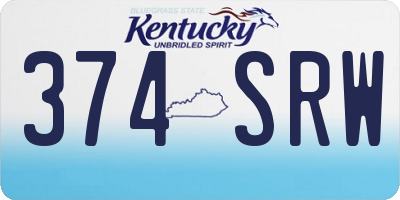 KY license plate 374SRW