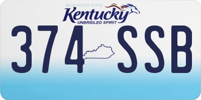 KY license plate 374SSB