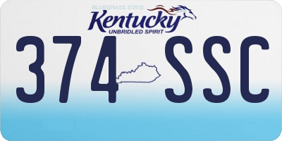 KY license plate 374SSC