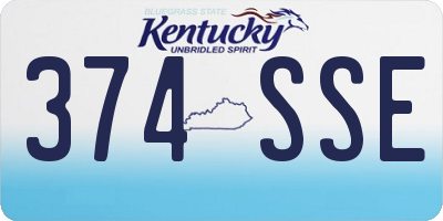 KY license plate 374SSE