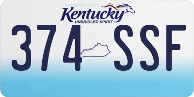 KY license plate 374SSF