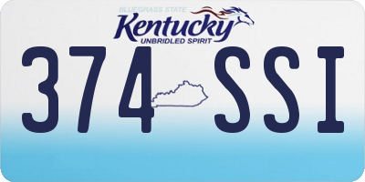 KY license plate 374SSI