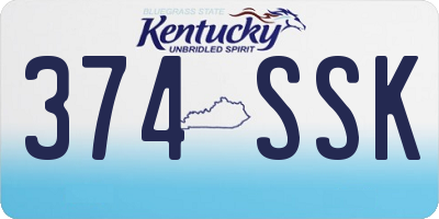 KY license plate 374SSK