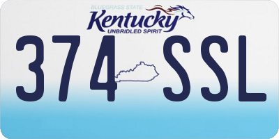 KY license plate 374SSL