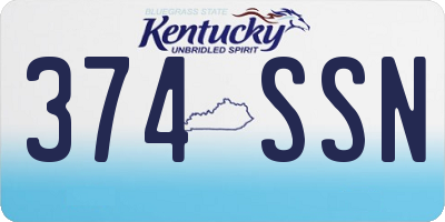 KY license plate 374SSN