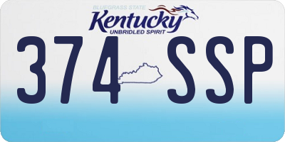 KY license plate 374SSP