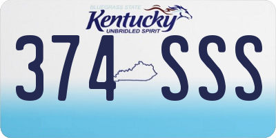 KY license plate 374SSS