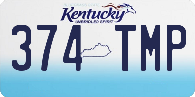 KY license plate 374TMP