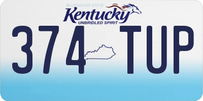 KY license plate 374TUP