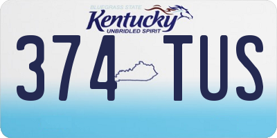 KY license plate 374TUS