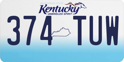 KY license plate 374TUW