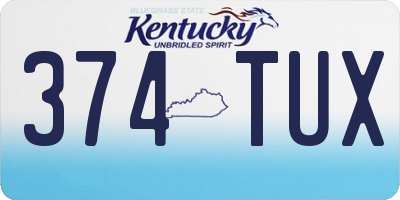 KY license plate 374TUX