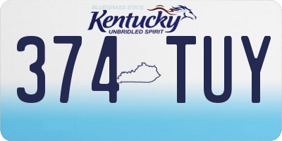 KY license plate 374TUY