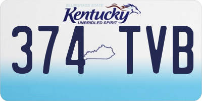 KY license plate 374TVB