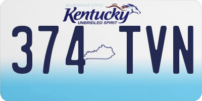 KY license plate 374TVN