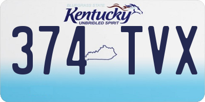 KY license plate 374TVX
