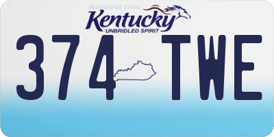 KY license plate 374TWE