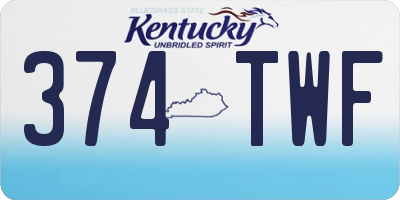 KY license plate 374TWF