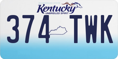 KY license plate 374TWK