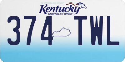 KY license plate 374TWL