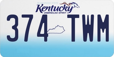 KY license plate 374TWM