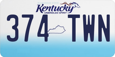 KY license plate 374TWN