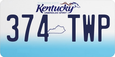 KY license plate 374TWP