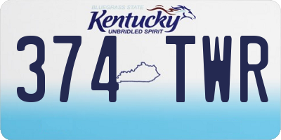 KY license plate 374TWR