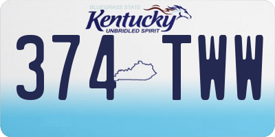 KY license plate 374TWW