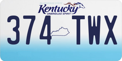 KY license plate 374TWX