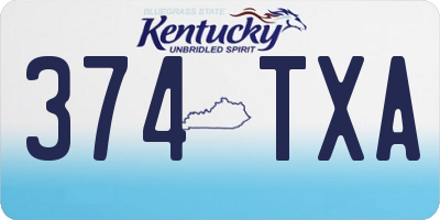 KY license plate 374TXA