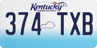 KY license plate 374TXB