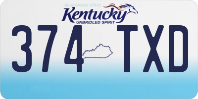 KY license plate 374TXD