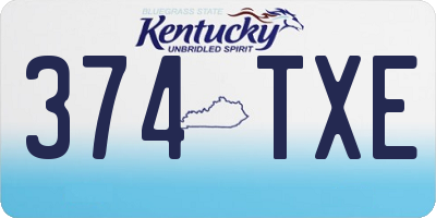 KY license plate 374TXE