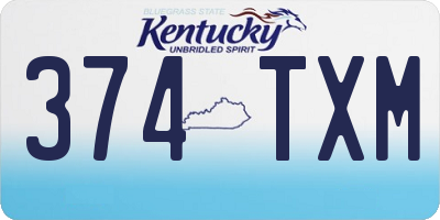 KY license plate 374TXM