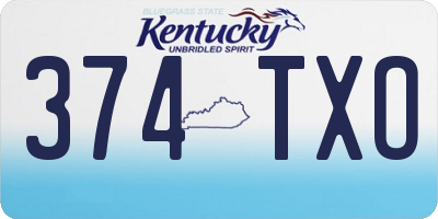 KY license plate 374TXO