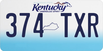 KY license plate 374TXR