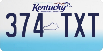 KY license plate 374TXT