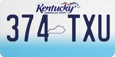 KY license plate 374TXU