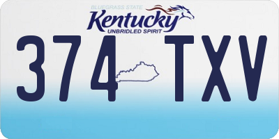 KY license plate 374TXV